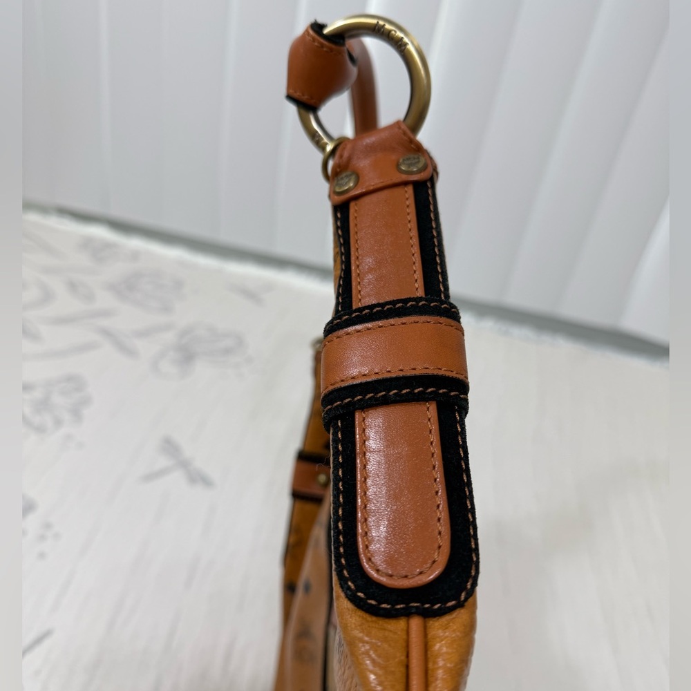 MCM Brown and Black Hobo Bag - Picture 3 of 12